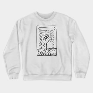 The painting of a rose under the rain Crewneck Sweatshirt